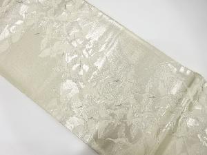 アンティーク　流水に群鶴模様織り出し袋帯(材料)